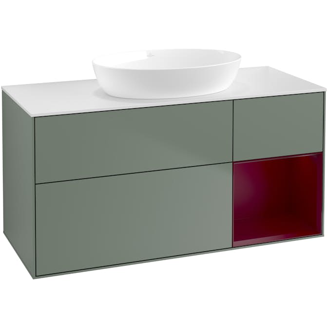 Tvättställsskåp Villeroy & Boch Finion med 3 Lådor Hylla och Bänkskiva för Fristående Tvättställ från Artis & Collaro