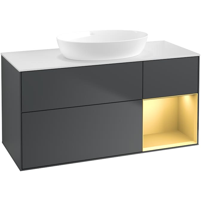 Tvättställsskåp Villeroy & Boch Finion med 3 Lådor Hylla och Bänkskiva för Fristående Tvättställ från Artis & Collaro