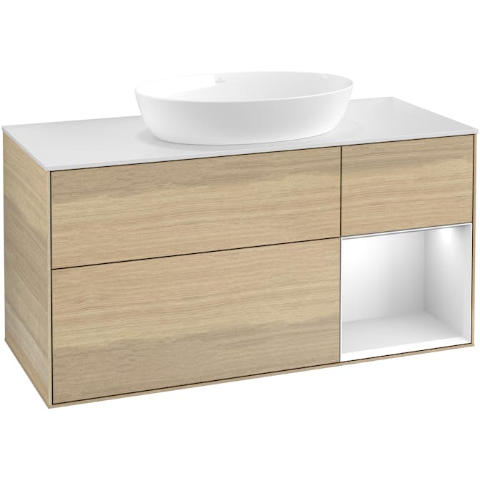 Tvättställsskåp Villeroy & Boch Finion med 3 Lådor Hylla och Bänkskiva för Fristående Tvättställ från Artis & Collaro