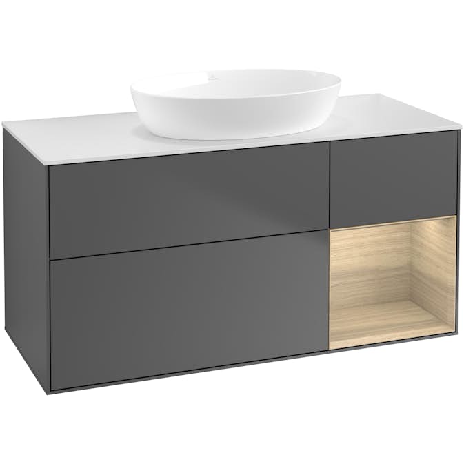 Tvättställsskåp Villeroy & Boch Finion med 3 Lådor Hylla och Bänkskiva för Fristående Tvättställ från Artis & Collaro