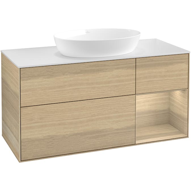 Tvättställsskåp Villeroy & Boch Finion med 3 Lådor Hylla och Bänkskiva för Fristående Tvättställ från Artis & Collaro