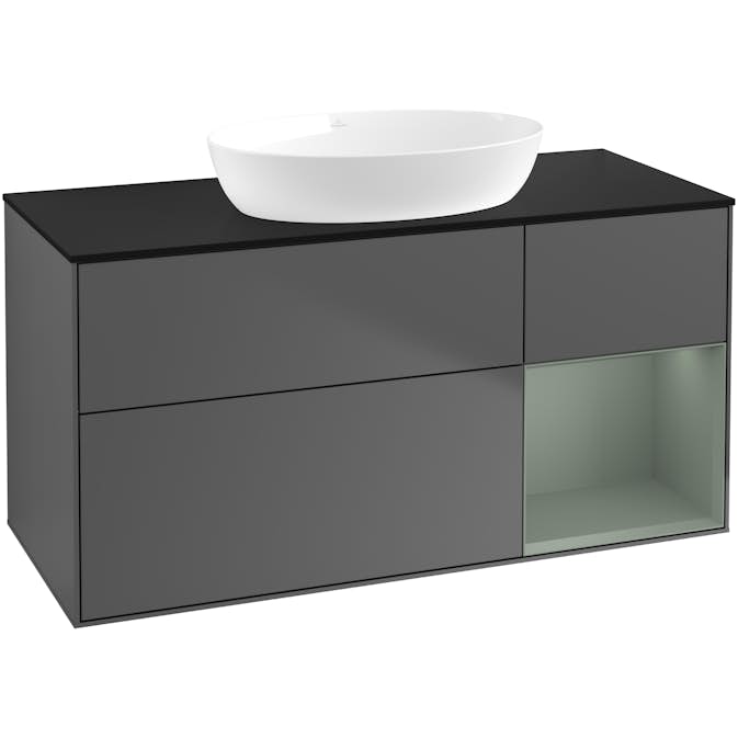 Tvättställsskåp Villeroy & Boch Finion med 3 Lådor Hylla och Bänkskiva för Fristående Tvättställ från Artis & Collaro