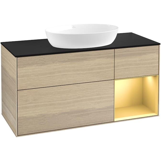 Tvättställsskåp Villeroy & Boch Finion med 3 Lådor Hylla och Bänkskiva för Fristående Tvättställ från Artis & Collaro