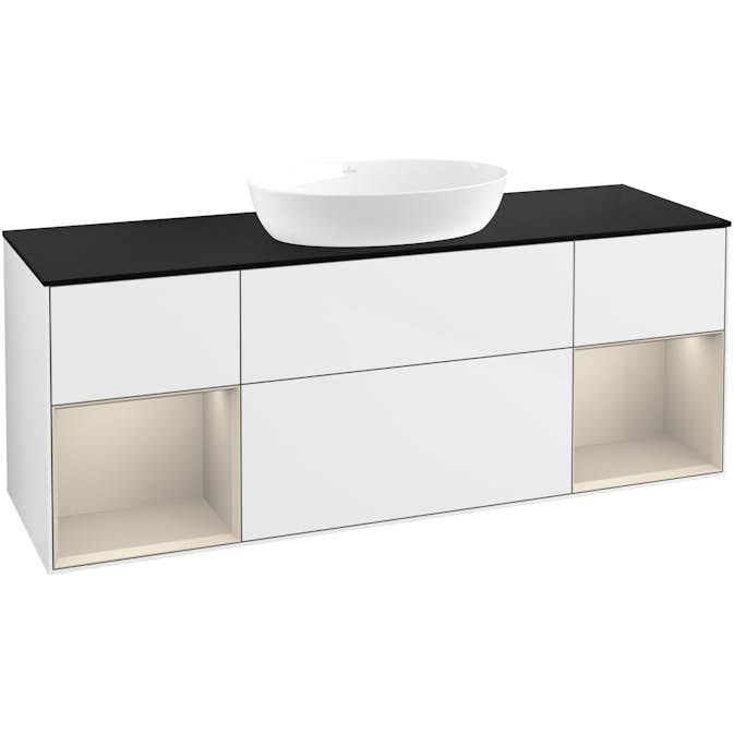 Tvättställsskåp Villeroy & Boch Finion med Två Hyllor och Bänkskiva för Fristående Tvättställ från Artis & Collaro