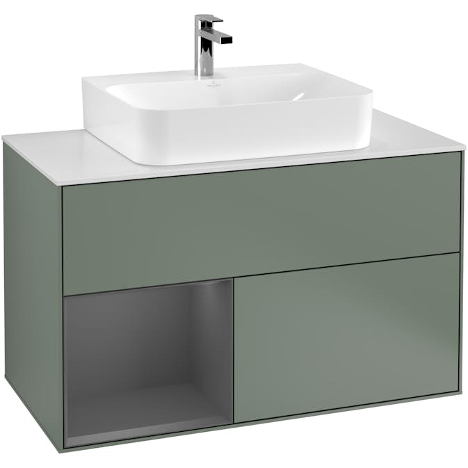 Tvättställsskåp Villeroy & Boch Finion med 2 Lådor Hylla och Bänkskiva för Centrerat Tvättställ