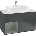 Tvättställsskåp Villeroy & Boch Finion med 2 Lådor Hylla och Bänkskiva för Centrerat Tvättställ