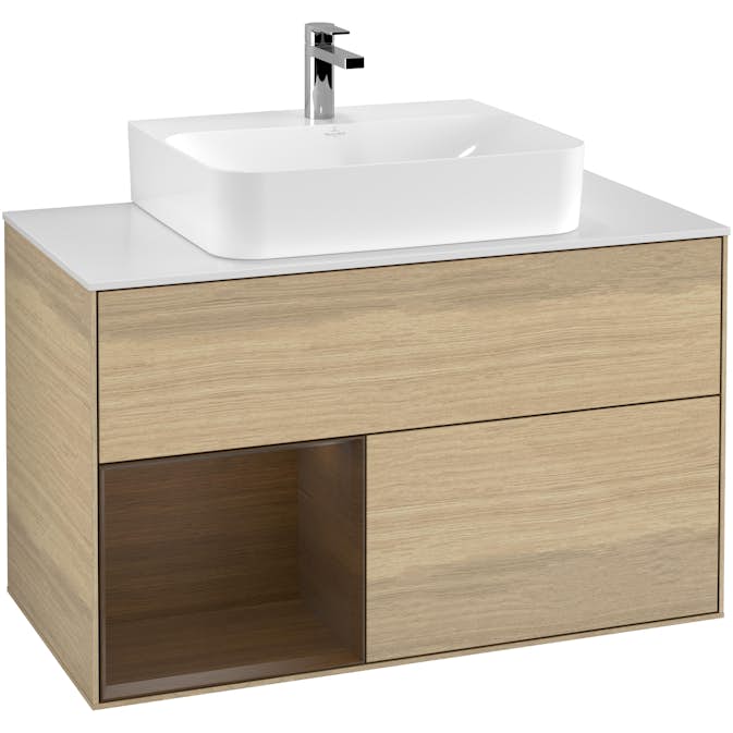 Tvättställsskåp Villeroy & Boch Finion med 2 Lådor Hylla och Bänkskiva för Centrerat Tvättställ