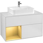 Tvättställsskåp Villeroy & Boch Finion med 2 Lådor Hylla och Bänkskiva för Centrerat Tvättställ