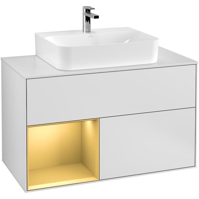 Tvättställsskåp Villeroy & Boch Finion med 2 Lådor Hylla och Bänkskiva för Centrerat Tvättställ