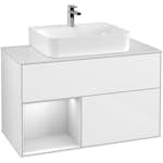 Tvättställsskåp Villeroy & Boch Finion med 2 Lådor Hylla och Bänkskiva för Centrerat Tvättställ