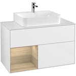 Tvättställsskåp Villeroy & Boch Finion med 2 Lådor Hylla och Bänkskiva för Centrerat Tvättställ