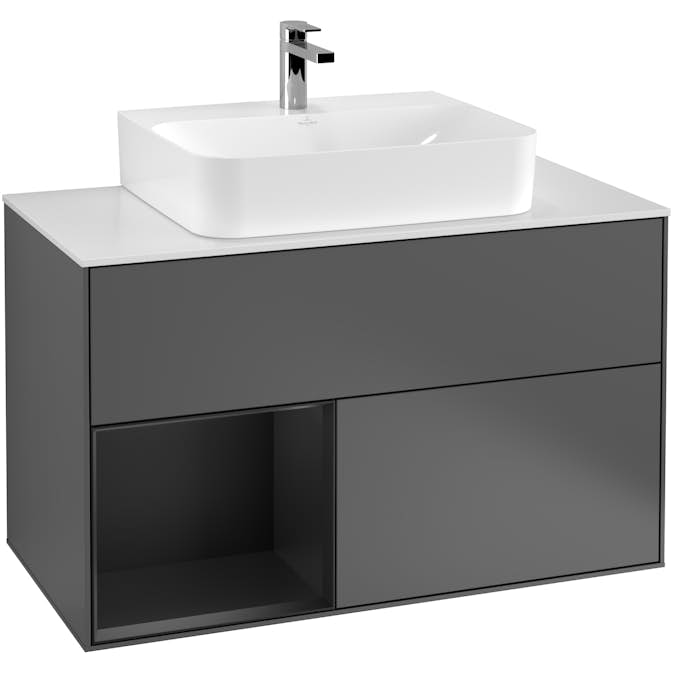 Tvättställsskåp Villeroy & Boch Finion med 2 Lådor Hylla och Bänkskiva för Centrerat Tvättställ