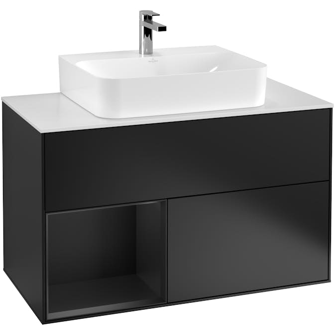 Tvättställsskåp Villeroy & Boch Finion med 2 Lådor Hylla och Bänkskiva för Centrerat Tvättställ