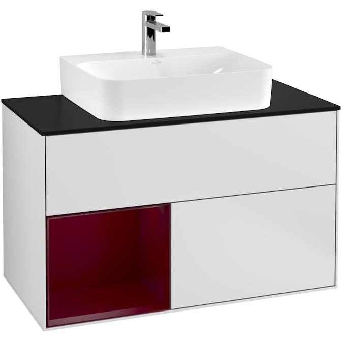 Tvättställsskåp Villeroy & Boch Finion med 2 Lådor Hylla och Bänkskiva för Centrerat Tvättställ