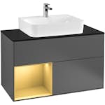 Tvättställsskåp Villeroy & Boch Finion med 2 Lådor Hylla och Bänkskiva för Centrerat Tvättställ