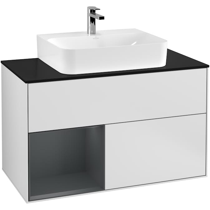 Tvättställsskåp Villeroy & Boch Finion med 2 Lådor Hylla och Bänkskiva för Centrerat Tvättställ