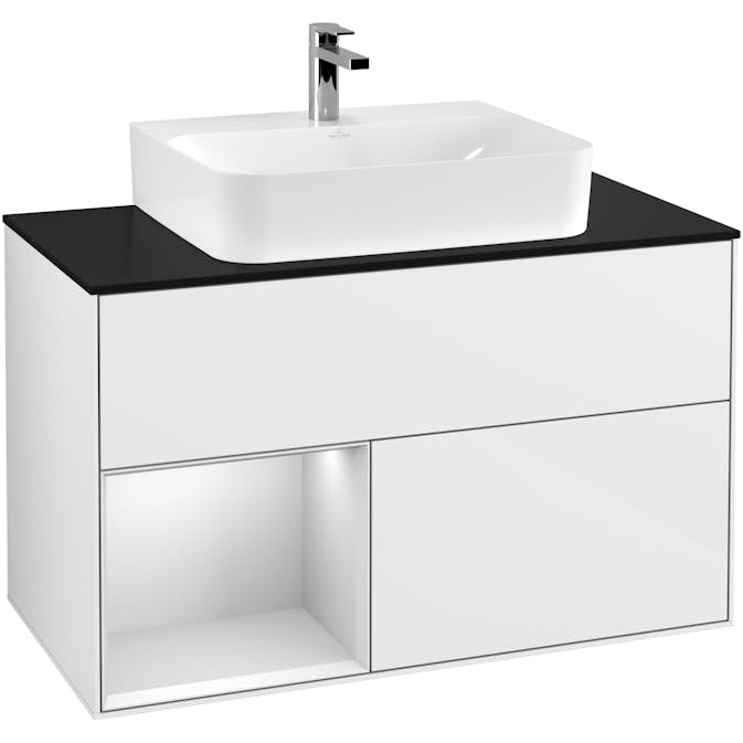 Tvättställsskåp Villeroy & Boch Finion med 2 Lådor Hylla och Bänkskiva för Centrerat Tvättställ