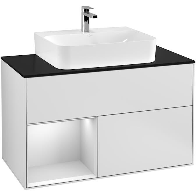Tvättställsskåp Villeroy & Boch Finion med 2 Lådor Hylla och Bänkskiva för Centrerat Tvättställ