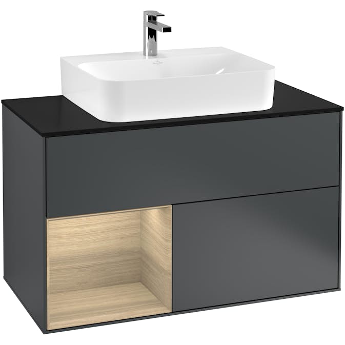 Tvättställsskåp Villeroy & Boch Finion med 2 Lådor Hylla och Bänkskiva för Centrerat Tvättställ