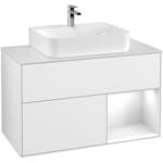 Tvättställsskåp Villeroy & Boch Finion med 2 Lådor Hylla och Bänkskiva för Centrerat Tvättställ