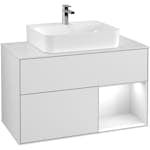 Tvättställsskåp Villeroy & Boch Finion med 2 Lådor Hylla och Bänkskiva för Centrerat Tvättställ
