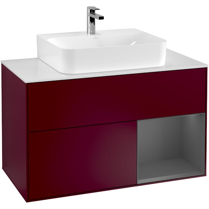Tvättställsskåp Villeroy & Boch Finion med 2 Lådor Hylla och Bänkskiva för Centrerat Tvättställ