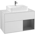 Tvättställsskåp Villeroy & Boch Finion med 2 Lådor Hylla och Bänkskiva för Centrerat Tvättställ
