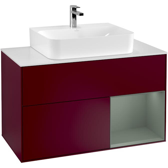 Tvättställsskåp Villeroy & Boch Finion med 2 Lådor Hylla och Bänkskiva för Centrerat Tvättställ