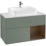 Tvättställsskåp Villeroy & Boch Finion med 2 Lådor Hylla och Bänkskiva för Centrerat Tvättställ