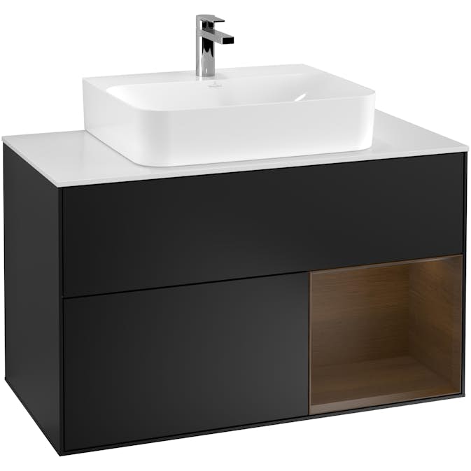 Tvättställsskåp Villeroy & Boch Finion med 2 Lådor Hylla och Bänkskiva för Centrerat Tvättställ