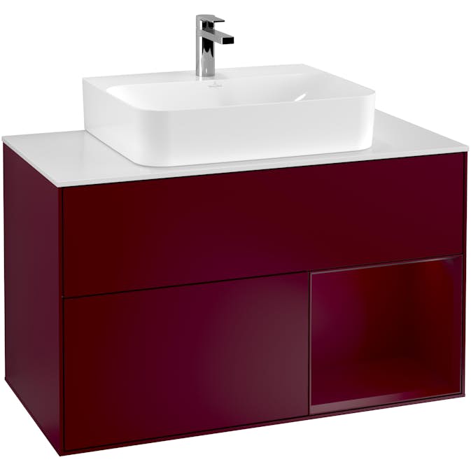 Tvättställsskåp Villeroy & Boch Finion med 2 Lådor Hylla och Bänkskiva för Centrerat Tvättställ