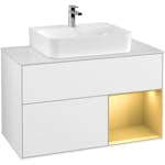 Tvättställsskåp Villeroy & Boch Finion med 2 Lådor Hylla och Bänkskiva för Centrerat Tvättställ