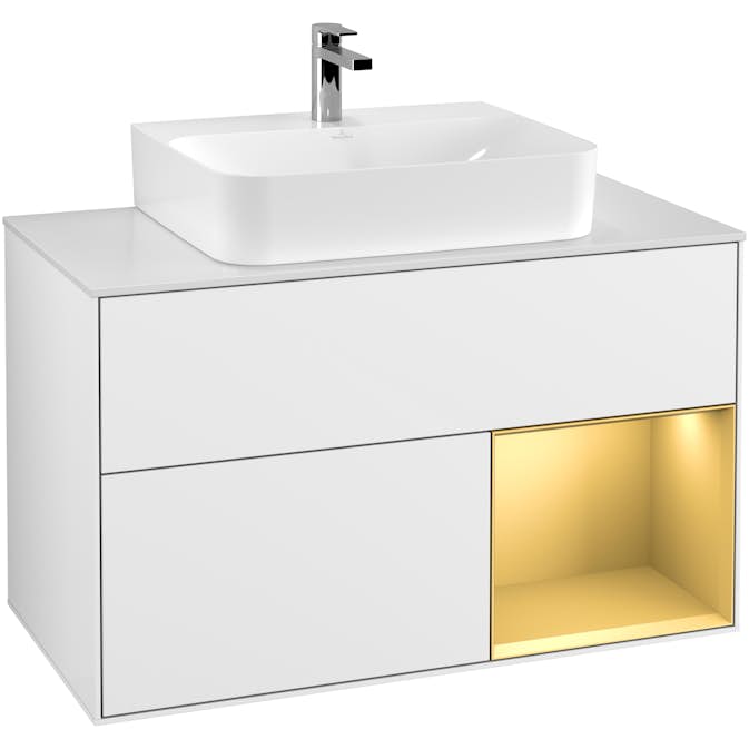 Tvättställsskåp Villeroy & Boch Finion med 2 Lådor Hylla och Bänkskiva för Centrerat Tvättställ