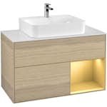Tvättställsskåp Villeroy & Boch Finion med 2 Lådor Hylla och Bänkskiva för Centrerat Tvättställ