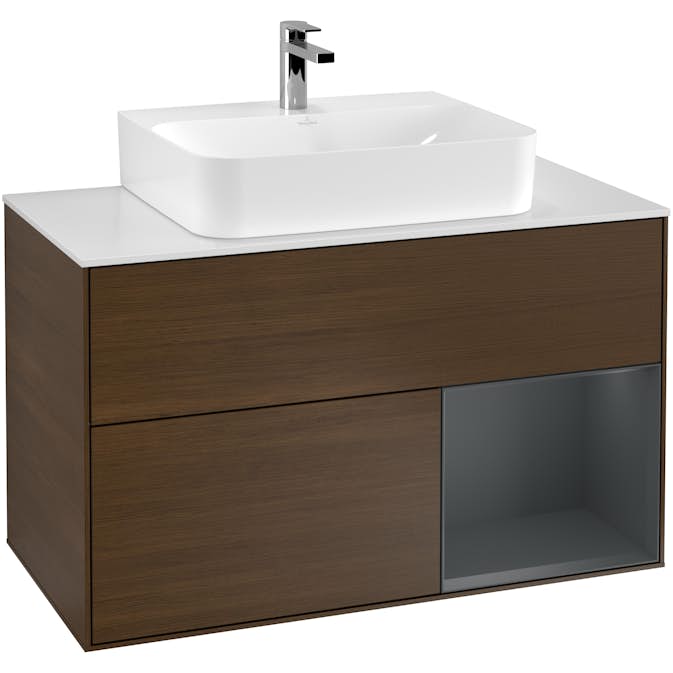 Tvättställsskåp Villeroy & Boch Finion med 2 Lådor Hylla och Bänkskiva för Centrerat Tvättställ