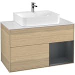 Tvättställsskåp Villeroy & Boch Finion med 2 Lådor Hylla och Bänkskiva för Centrerat Tvättställ