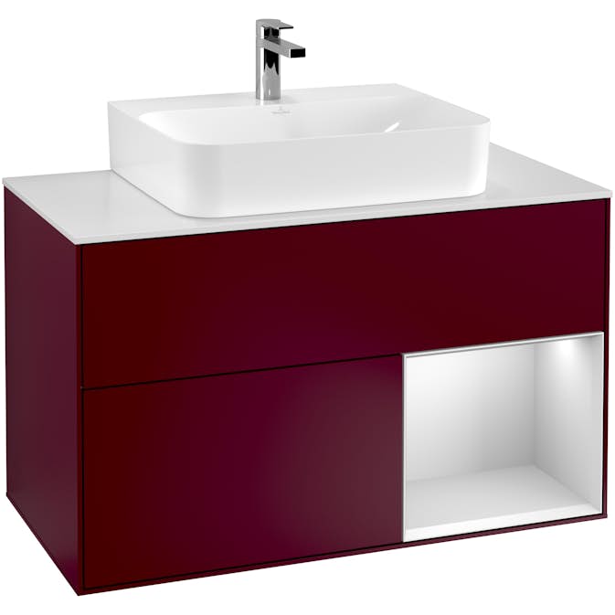 Tvättställsskåp Villeroy & Boch Finion med 2 Lådor Hylla och Bänkskiva för Centrerat Tvättställ