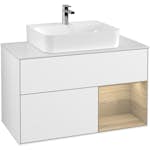 Tvättställsskåp Villeroy & Boch Finion med 2 Lådor Hylla och Bänkskiva för Centrerat Tvättställ
