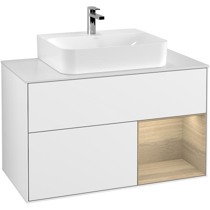 Tvättställsskåp Villeroy & Boch Finion med 2 Lådor Hylla och Bänkskiva för Centrerat Tvättställ