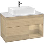 Tvättställsskåp Villeroy & Boch Finion med 2 Lådor Hylla och Bänkskiva för Centrerat Tvättställ