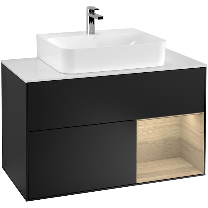 Tvättställsskåp Villeroy & Boch Finion med 2 Lådor Hylla och Bänkskiva för Centrerat Tvättställ