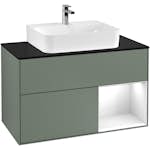 Tvättställsskåp Villeroy & Boch Finion med 2 Lådor Hylla och Bänkskiva för Centrerat Tvättställ