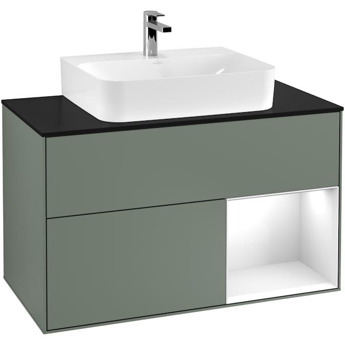 Tvättställsskåp Villeroy & Boch Finion med 2 Lådor Hylla och Bänkskiva för Centrerat Tvättställ