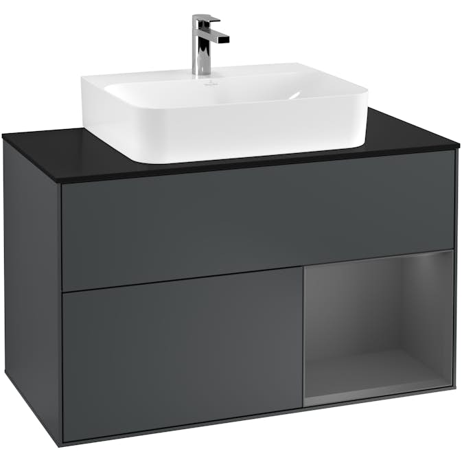 Tvättställsskåp Villeroy & Boch Finion med 2 Lådor Hylla och Bänkskiva för Centrerat Tvättställ