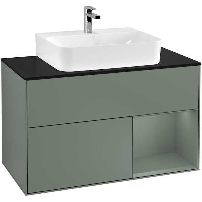 Tvättställsskåp Villeroy & Boch Finion med 2 Lådor Hylla och Bänkskiva för Centrerat Tvättställ
