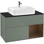 Tvättställsskåp Villeroy & Boch Finion med 2 Lådor Hylla och Bänkskiva för Centrerat Tvättställ