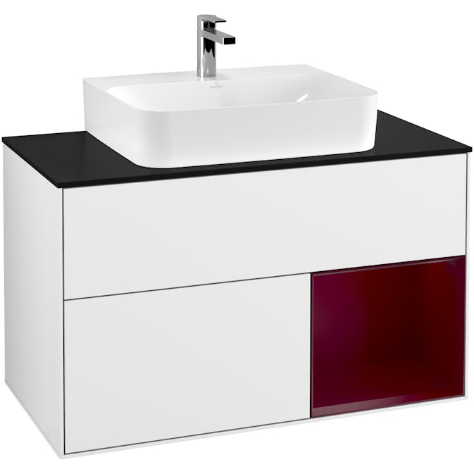Tvättställsskåp Villeroy & Boch Finion med 2 Lådor Hylla och Bänkskiva för Centrerat Tvättställ