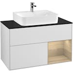 Tvättställsskåp Villeroy & Boch Finion med 2 Lådor Hylla och Bänkskiva för Centrerat Tvättställ