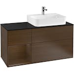 Tvättställsskåp Villeroy & Boch Finion med 3 Lådor Hylla och Bänkskiva för Ocentrerat Tvättställ