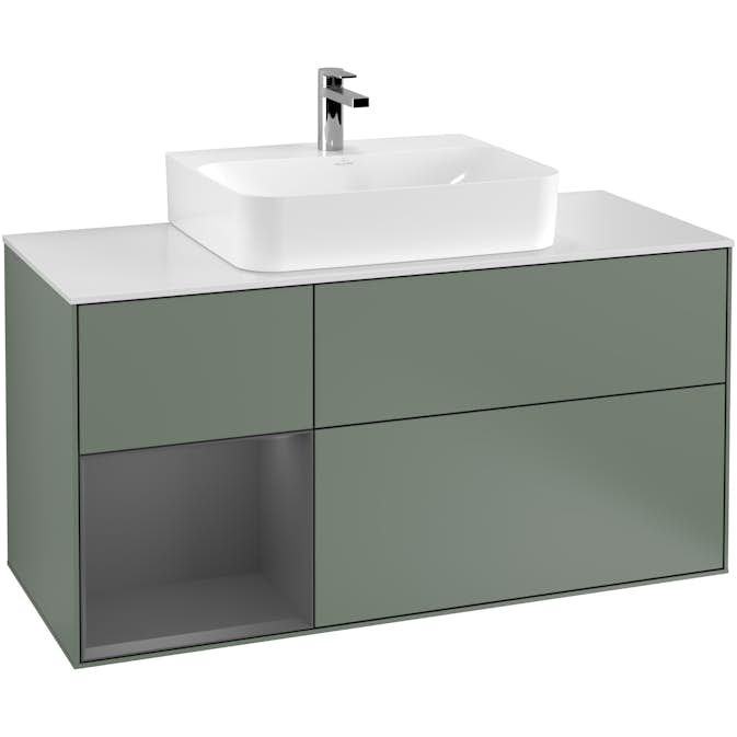 Tvättställsskåp Villeroy & Boch Finion med 3 Lådor Hylla och Bänkskiva för Centrerat Tvättställ